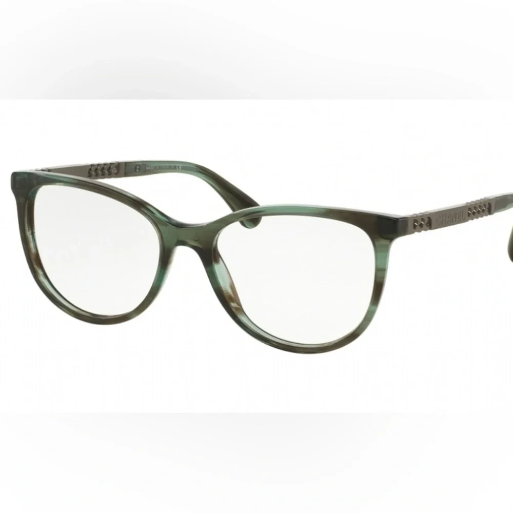 Chanel Green Fur Women’s Eyeglass Frames that need fixing, selling as is #3342